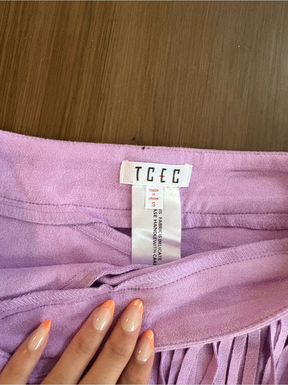 TCEC Lilac Fringe Mini Skirt - Picture 2 of 2